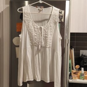 Eyeshadow crochet gauzy tank top